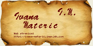 Ivana Materić vizit kartica
